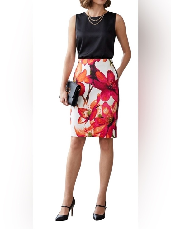 Worthington Dresses & Skirts - Worthington Women’s Midi Straight Pencil Vibrant Multicolored Floral Skirt 10P